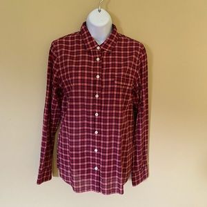 JCrew Red Plaid button down shirt